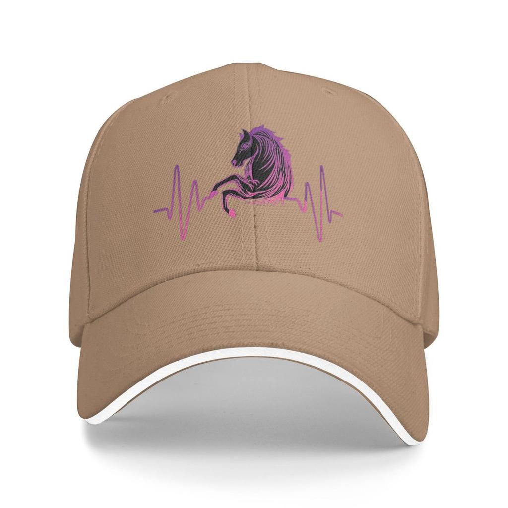 Hjerterytme Hest Grafikk Hestebasert Baseballcaps Snapback Baseballhatter Pustende Avslappet Casquette Utendørs for Menn og Kvinner