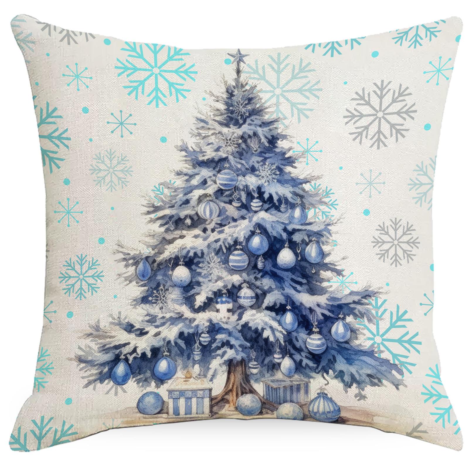 

Christmas Embroidered Circle Yarn Pillow Sofa Pillow Cushion Decorative Pillow Cover Without Core One Size
