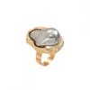 Anelli Vintage Irregolari Barocchi in Perle Imitazione per Donne Punk Geometrici Regolabili Anello Aperto Gioielli Estetici da Matrimonio Sposa
