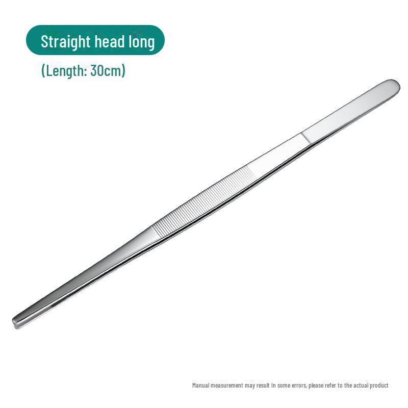 Silver Stainless Steel Non-Slip Tea Tweezers with Extended, Thickened Teeth
