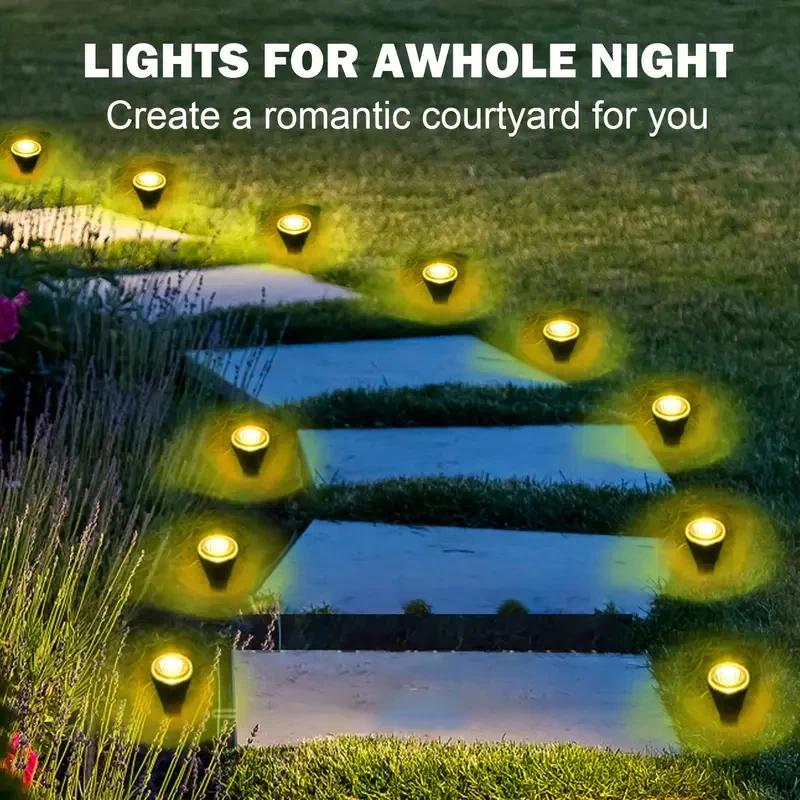 15/30LEDs Solar LED Garden Pathway Light 8 Modes Outdoor Waterproof Lawn Lamp for Camping Weddings Christmas Holiday Lighting