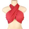 Spring Women's Solid Color Halter Neck Bandeau Top with Tie-up Chest Wrap