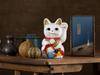 Lucky Cat Mount Fuji Left Paw Raised Ceramic Lucky Cat Fujiyama Auspicious Feng Shui Ornament Offering Box (M-SIZE White) / _ Maneki-neko (fj_M White)