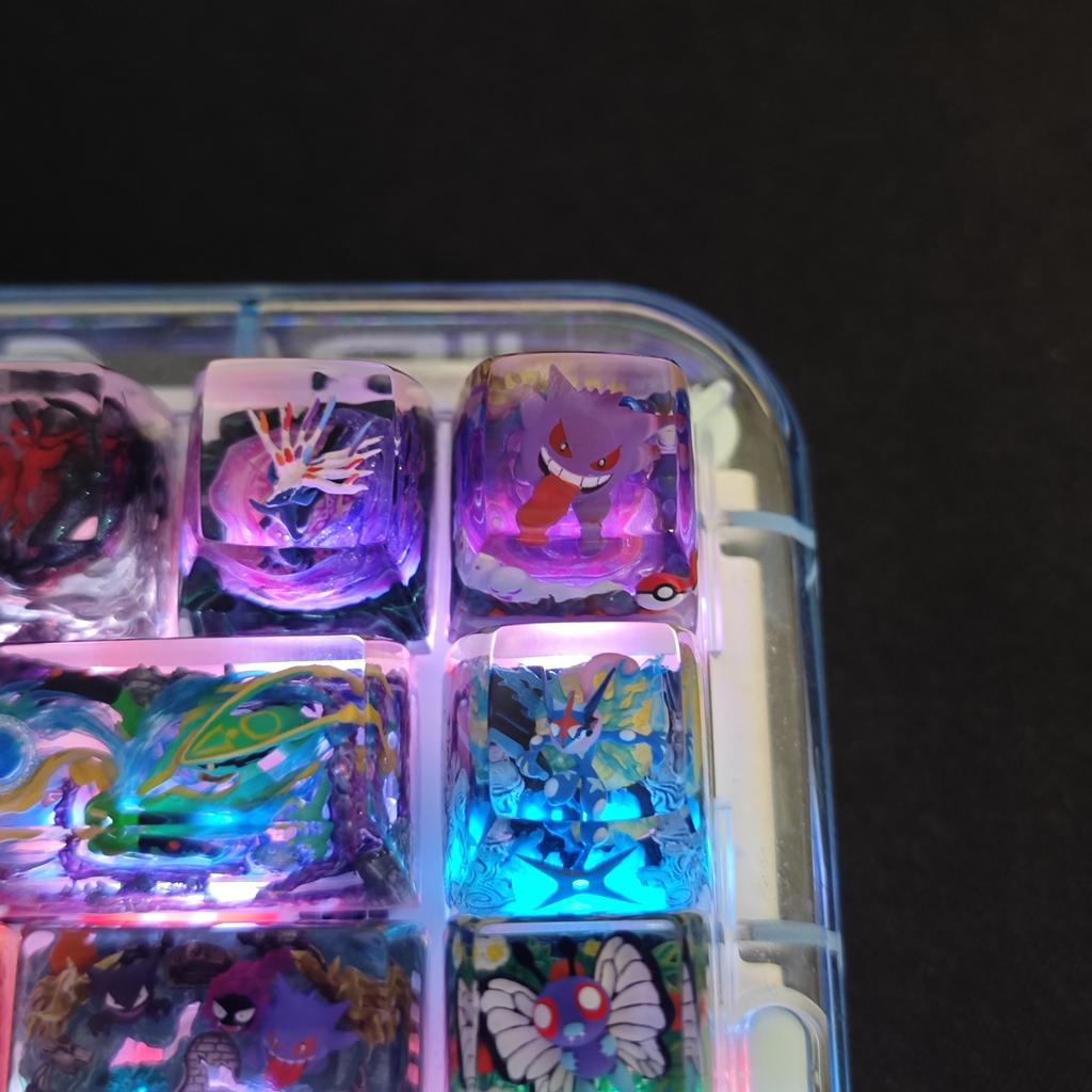 Pokemon Bulbasaur Charmander Transparent Keycap Keyboard Accessories Kawaii Anime Resin Shrink Drip Glue Keycap Oem Esc Original