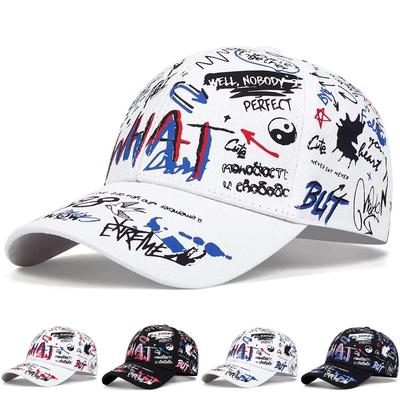 Unisex What Graffiti Printing Baseball Caps Spring Autumn Outdoor Sunscreen Hat Adjustable Casual Trucker Hats