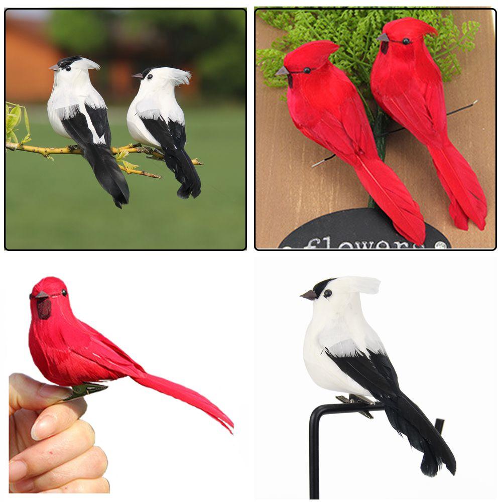 Vivid Wedding Supply Garden Ornament Simulation Parrot Bird Model Artificial Animal  Real Feathers