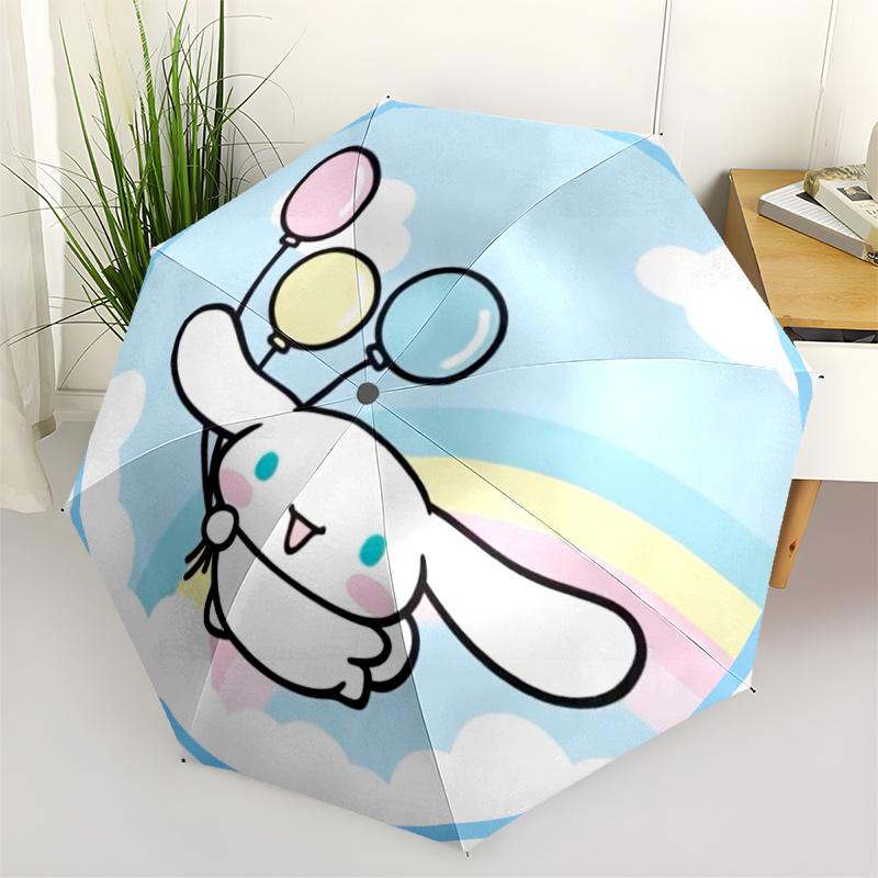 1pc Cinnamoroll Balloon Outdoor Umbrella - Automatic Opening & Closing, Portable 3-Fold Design, 8-Rib Iron Frame, Festival Gift for Fans, Travelers, D
