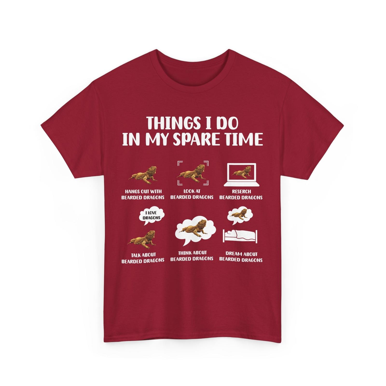 Bearded Dragon Shirt, Things I Do In My Spare Time Funny T-Shirt XL