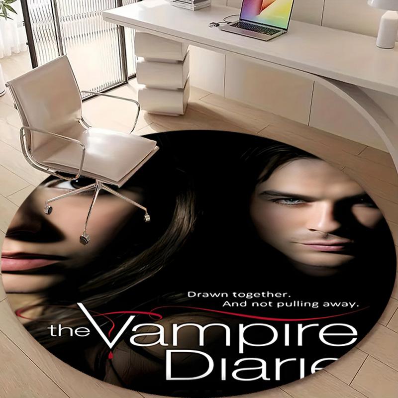 1pc The Vampire Diaries1 Design Printed Area Round Carpet for Bedroom Living Room Home Decor Rugs Mat Non Slip Mat Rug for Bedside