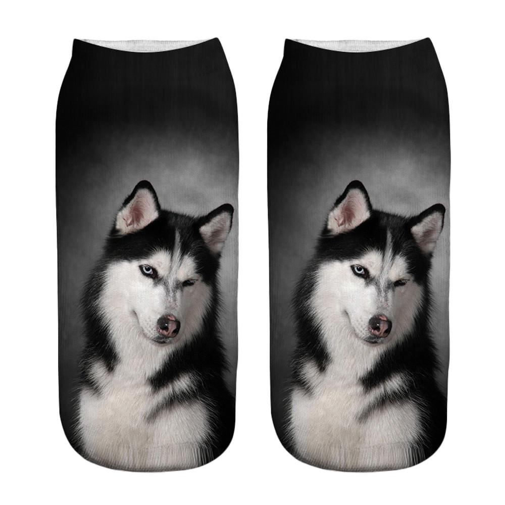 Popular Funny Unisex Short Socks 3D Dog Printed Anklet Socks Casual Socks