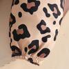 Autumn Cartoon Letter Bodysuit & Bowknot Leopard Pants Set - Long Sleeve for Girls