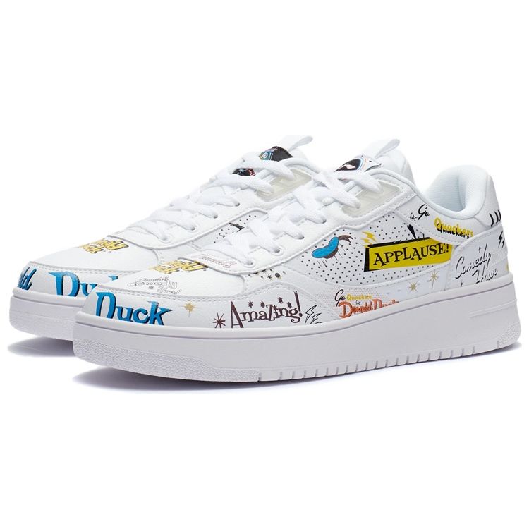 Li Ning Disney Collaboration Series Lightweight Breathable Non-Slip Durable Low-Top Skate Shoes Men Sneakers White AGCR203-3