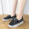 Kvinner Bowknot Rhinestones Low Top Platform Sneakers Walking Loafers Nurse Shoes