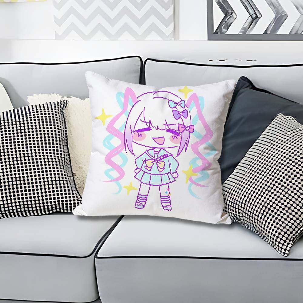 NNeedy Streamer OOverload Anime Celebrity Merchandise AllMatch Printed Pillow Case Sofa Car Office Room Decoration Protector