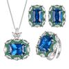 Set Jewelry Earrings Necklace Ring Color Treasure Cloisonne High Sense Women'S Light Luxury