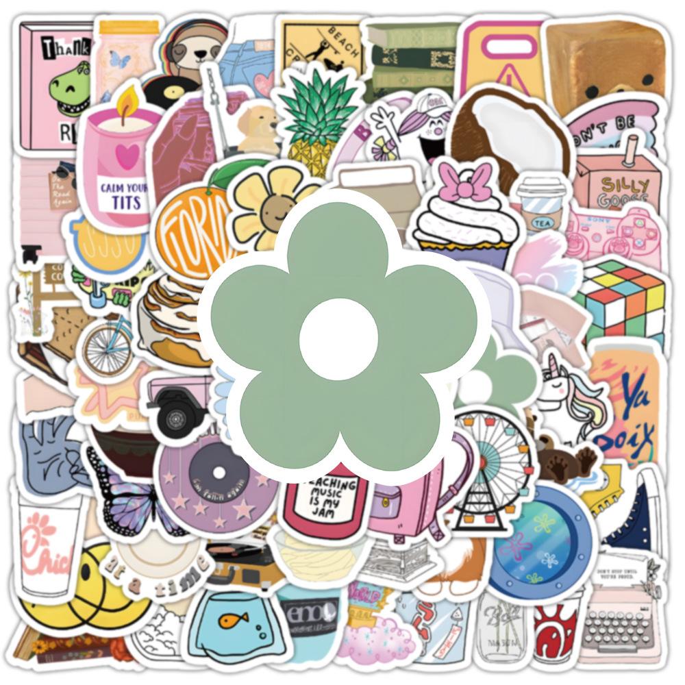 100 süße und frische Aufkleber zum Verzieren von Gepäckgriffen, Laptops, Tischplatten, wasserfeste Aufkleber für Kinder