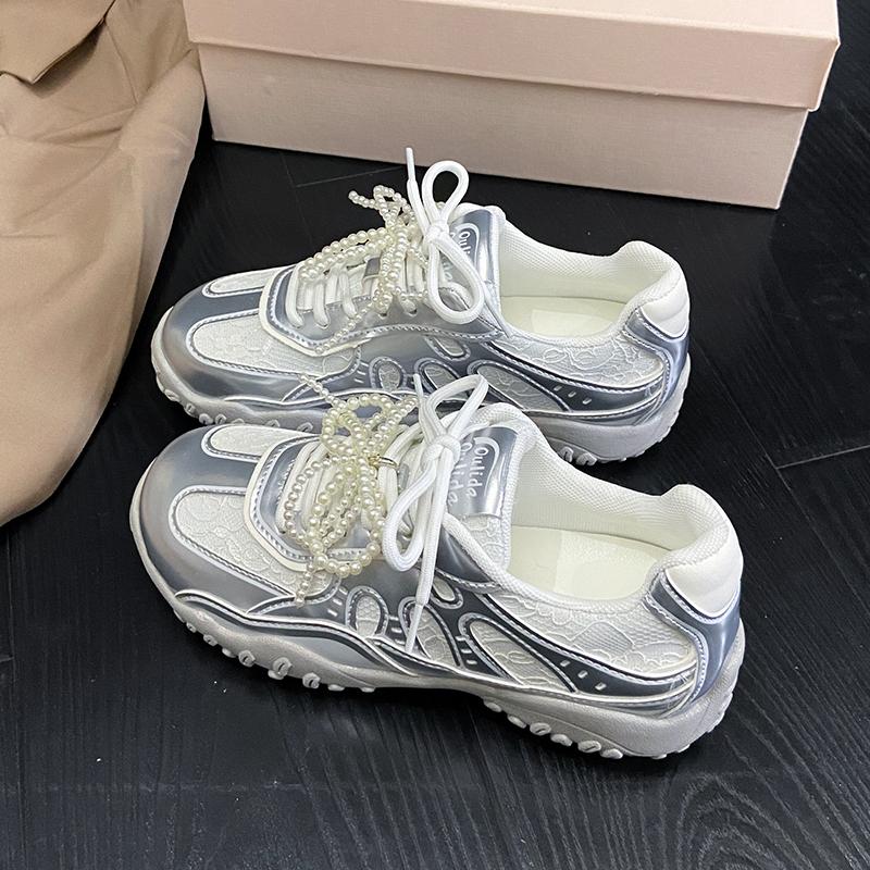 Fashion Women's Versatile Sneakers New Fashionable Leisure Breathable Footwear Comfortable Lace Up Dance Sports Shoes Sapatos Feminino