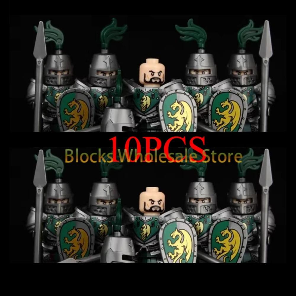 Figuras de Soldados de Castelo Militar Medieval Blocos de Construção Roma Cavaleiro Leão Arma Guerreiro Espada Infantaria Capacete Modelo Tijolos Brinquedos
