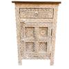 Wood Carved Side Cabinet Bedside Storage With Desk Drawer,Living Room End Table Furniture-Sideboard Drawer-Wood Cupboard Nightstand