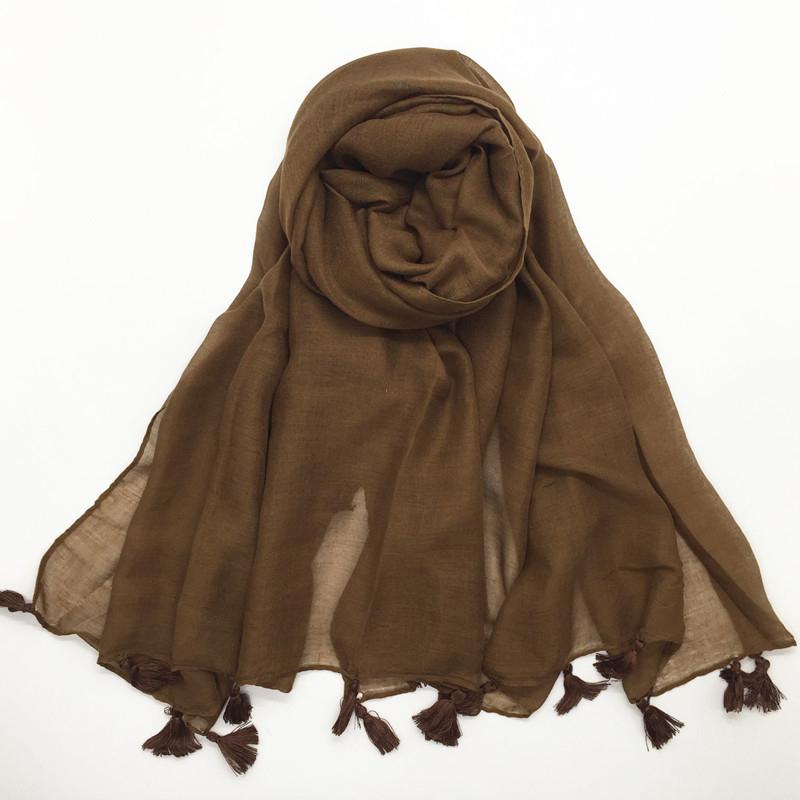 Solid Voile Women Scarf New Summer Girls Tassels Sunscreen Thin Scarves Soft Shawl Foulard Viscose Spring Lady Wrap Shawls