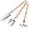 KERURU Gardening Succulent Bonsai Mini Stainless Steel with Matte Weeding and Transplanting Trowel Tools, Tools, Tools, 3-Piece Set, Shovel, Rake,