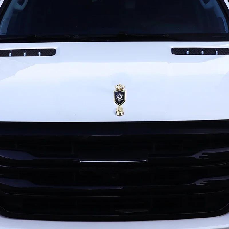 Lbrdy0 Car Exterior Front Hood Badge Sticker Emblem for Skoda Rapid Vision Roomster Superb 3 Fabia 1 2 Kodiaq Karoq Octavia A7 RS Yeti