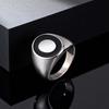 Fashion Simple Stainless Steel Signet Ring for Men, Silver Color Waterproof Chunky Ring, Punk Finger Jewelry