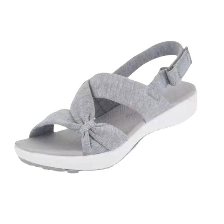 Dámské sandály 2025 Léto Sandály římského střihu s uzavřenou špičkou Dámské sandály na platformě s mašlí Dámské klínkové sandály Dámské sandály Velká velikost 43