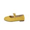 Evening Wind Temperament Square Head Bow Single Shoes 2025 Spring French Age Reduction Suede Square Head Flat Bottom Mary Jane Single Shoes