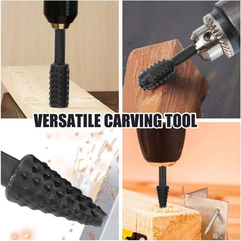 Set burghie rotative Rongon Pilă pentru sculptură în lemn Burghie cu râpă de 5 buc, 1/4" 6mm Putere instrument