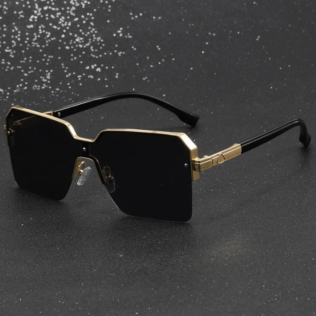 Fashion Square Sunglasses Women Vintage Sun Glasses Female Big Frame Mirror Retro Luxury Traveling Rimless