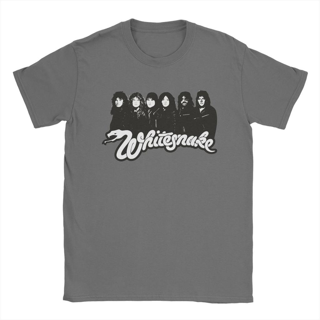 Funny Whitesnake Logo T-Shirt Men Round Neck Pure Cotton T Shirt Short Sleeve Tee Shirt Printing Tops