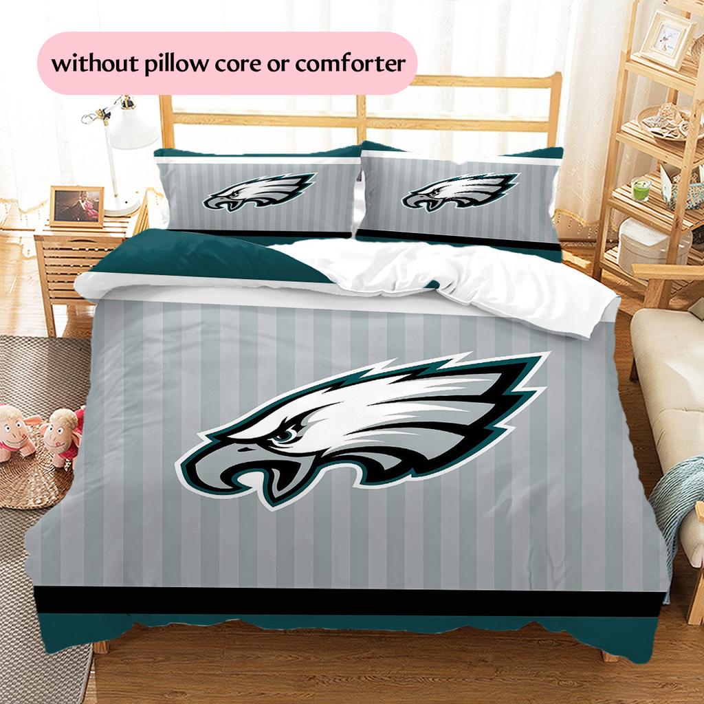 Philadelphia Eagles2 Pattern Bedding Quilt Set  Home Decoration  Gift (1 * Duvet Cover + 2 * Pillowcase  Without Core)