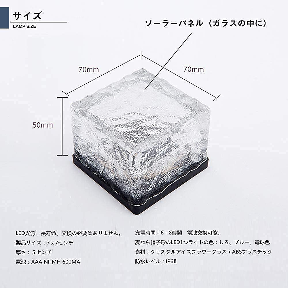 Tablolive Solar Recessed Garden Solar Panel High Automatic Set of Ice Flower White Lights, Lights, Charging, Outdoor, Brightness, Waterproof,