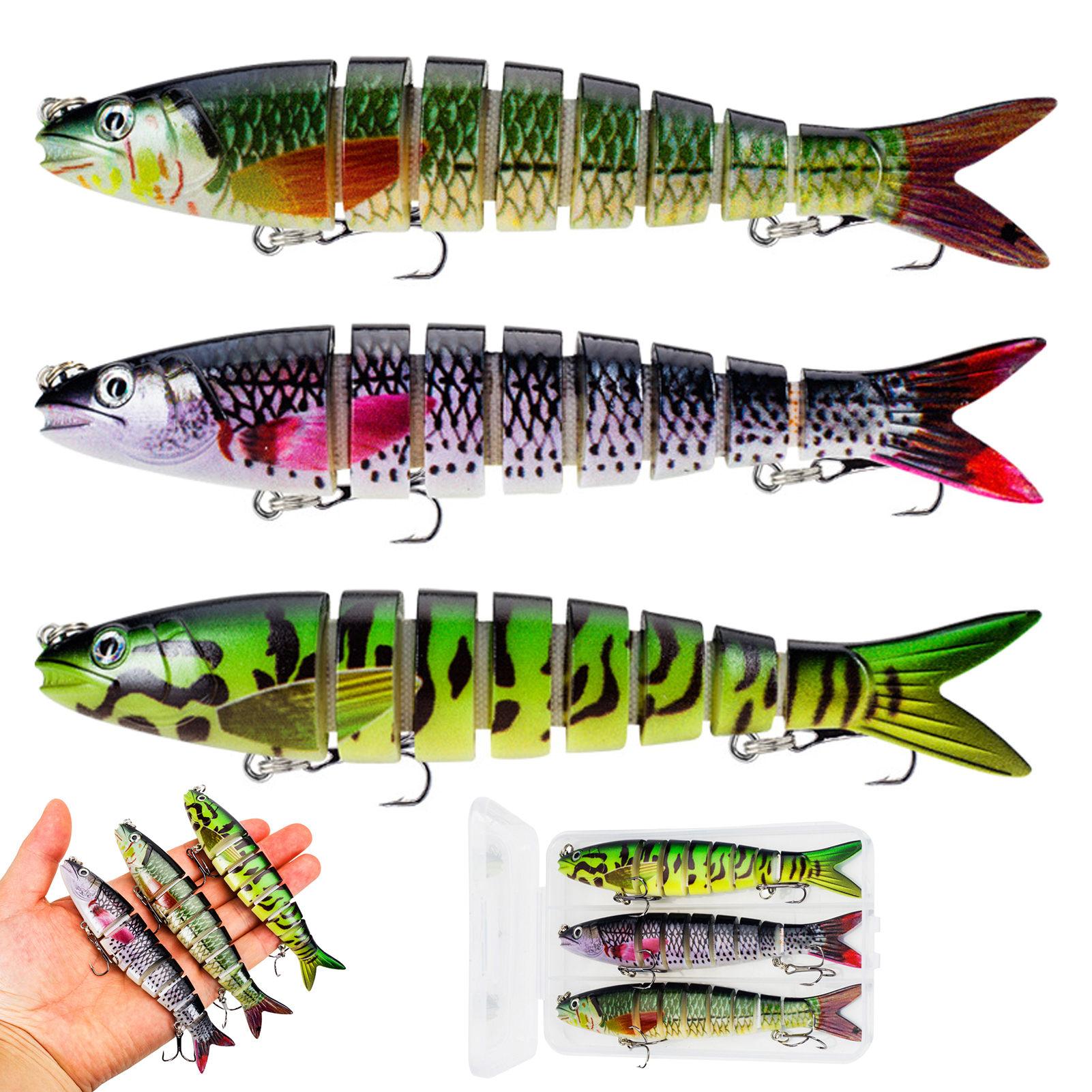 13.5cm 20g Multi-Joint Bionic Fishing Lure for Freshwater and Saltwater with ABS Material and Stainless Steel Hooks Box packed_Mixed Color чёрный/белый
