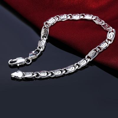 Fashion Beautiful 925 Silver Solid Bracelet for Women Men Chain Charm Classic Wedding Gift High Quality Jewelry Wholesale LH008