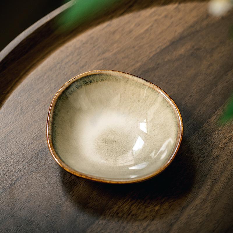 Yunhuang Retro Small Plate Ceramic Taste Plate Barbecue Seasoning Hot Pot Dipping Plate Household Plate Export