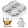 1x Penguins Ice Cube Mold Fun Shapes, Odd Novelty Penguin Gifts, 2.2inch Large Silicone Whiskey Ice Mold for Cocktails, Bourbon, Brandy