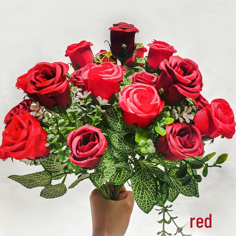 Peace Rose Artificial Floral Bouquet Decoration