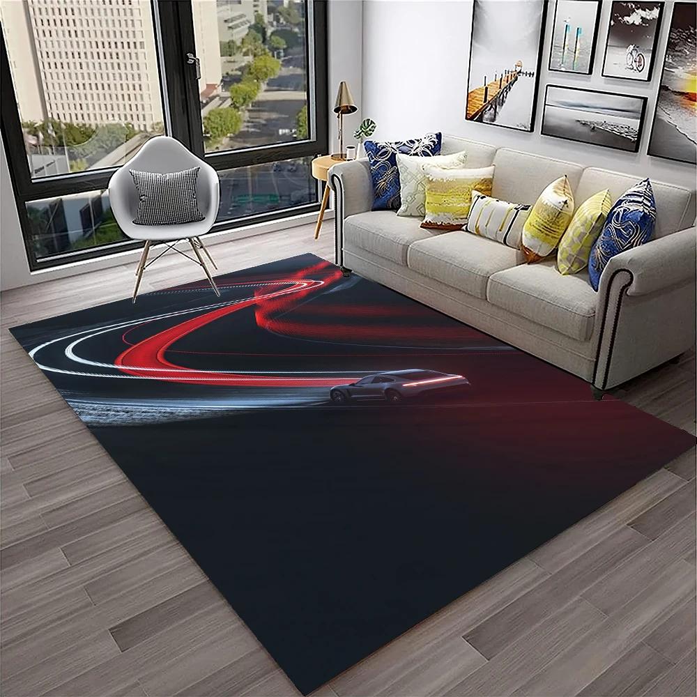 Racing Car Sports Car Carpet Rug for Home Living Room Bedroom Playroom Sofa Doormat Decor,Kids Game Area Rug Non Slip Floor Mat