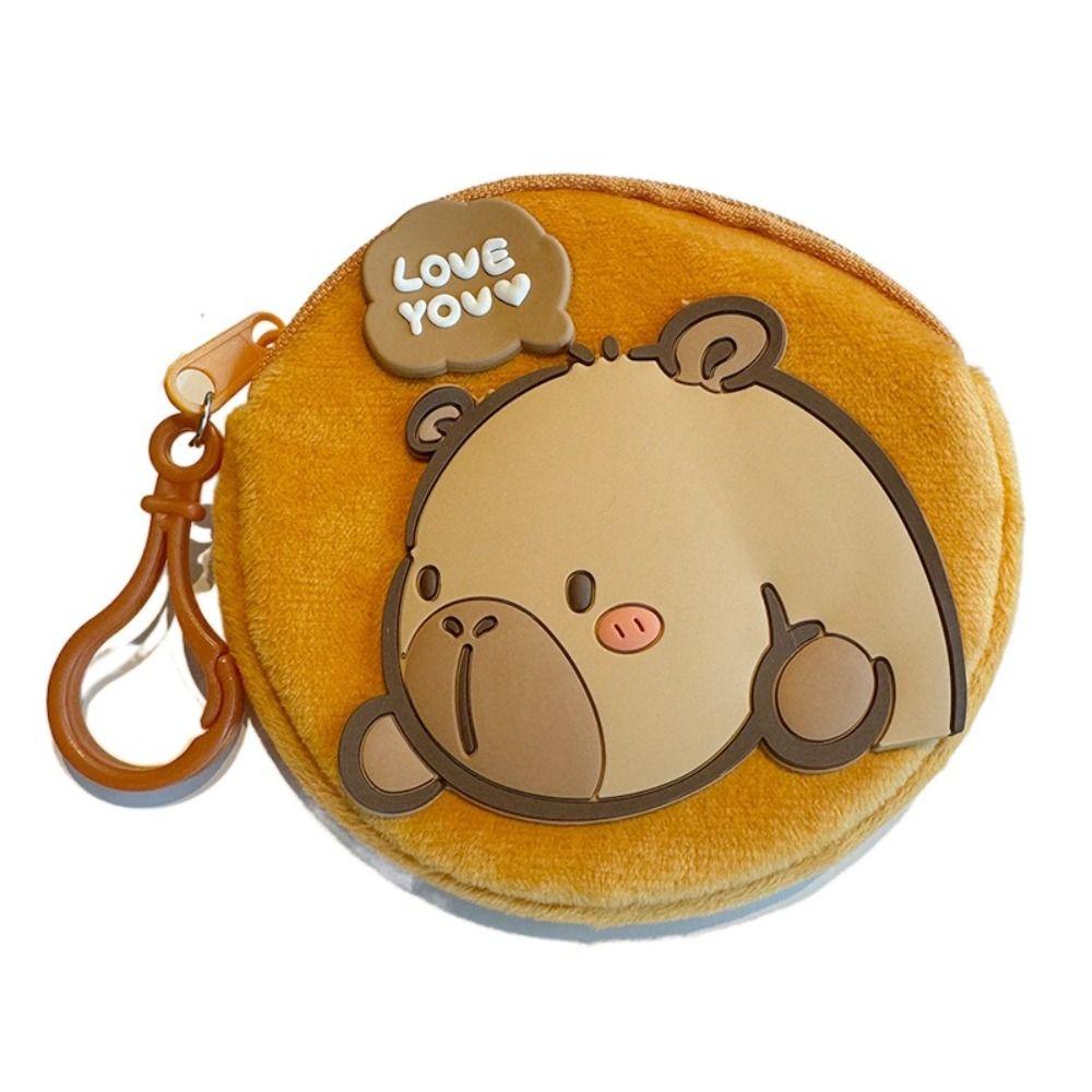Acting Cute Capybara Plush Coin Purse Cartoon Animal Capybara Plush Change Pouch  Birthday Gift