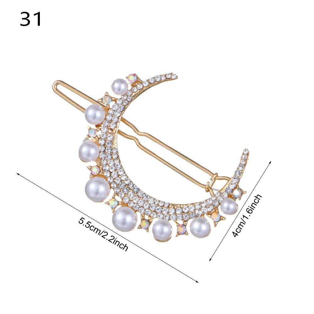 Ladies Headwear Woman Hair Accessories Metal Hairpins Triangle Hair Clip Moon Circle Hairgrip