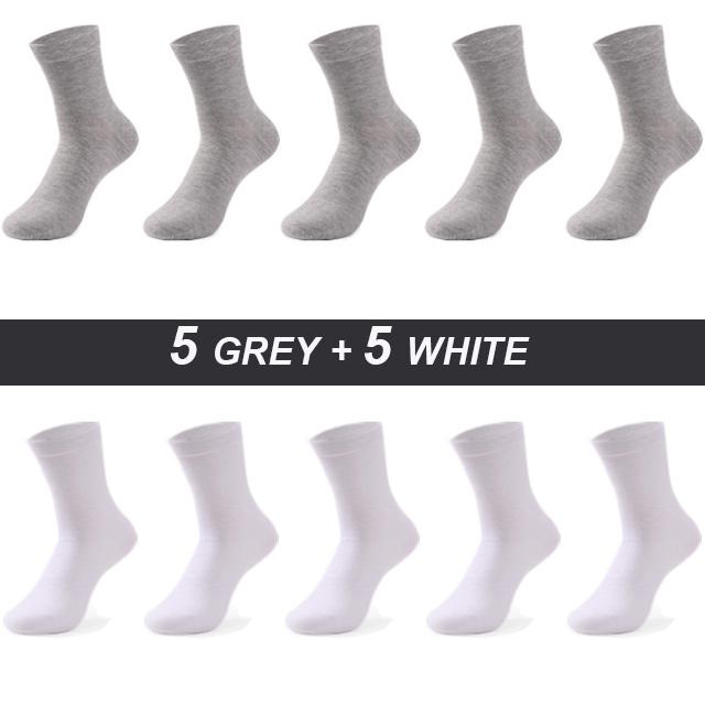 10 Pairs Plus Size Men's Socks Cotton High Quality Black White Business Soft Breathable Winter Male Long Socks New Style