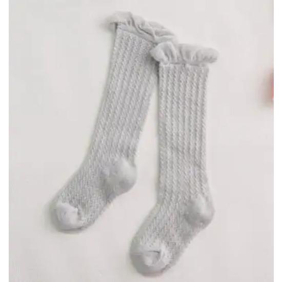 Baby Girls Kids Winter Non-slip Socks Bow Summer Spring Mesh Newborn  Terry Cotton Sokken Princess Knee High Long Socks