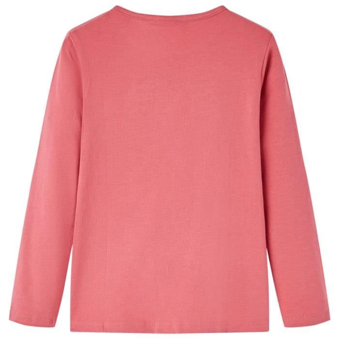 Children's Long-sleeved T-shirt with Sequined Heart, 2 Colors and 5 Sizes Available