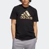 Adidas Large Logo Print Casual Crew Neck T-Shirt Men Tops Black HK9157