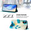 Blue Flower Luxury Painted Leather Case Wallet Book Style Cover for Sony Xperia 5 IV / 10 IV ,Xperia 1 V / 5 V / 10 V,Xperia 1 VI,5 VI,10 VI.