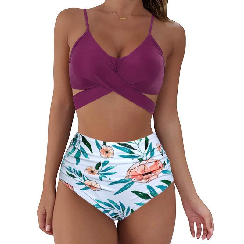 Summer Sexy Sleeveless Halter Split Swimsuit Bikini