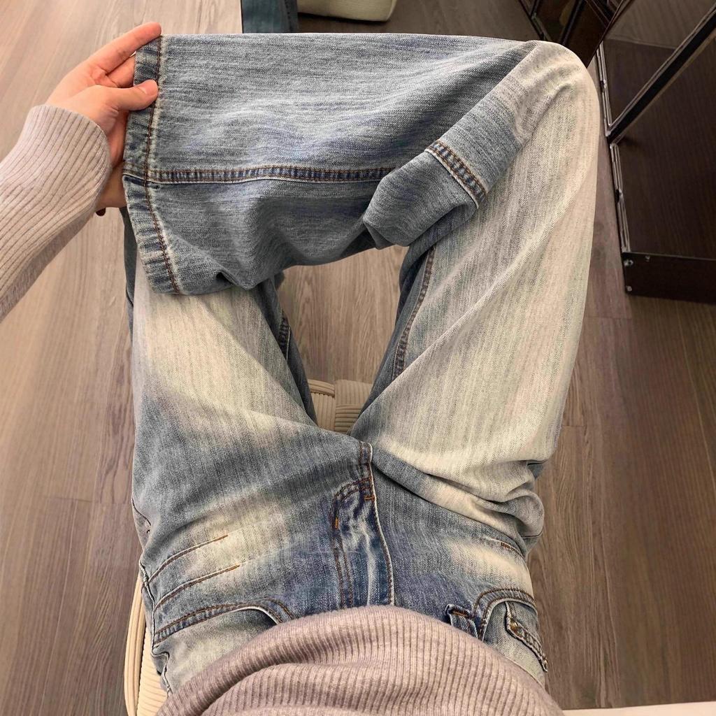 2025 Plus Size High Waist Light Blue Wide Leg Jeans for Women