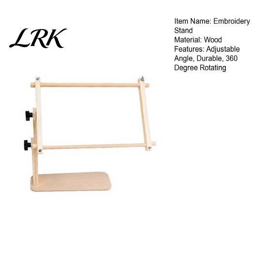 Adjustable Embroidery Stand Table Stand, Cross Stitch Hoop for Lap Multi-angle or Top Tapestry, Wooden Holder Bead Frame